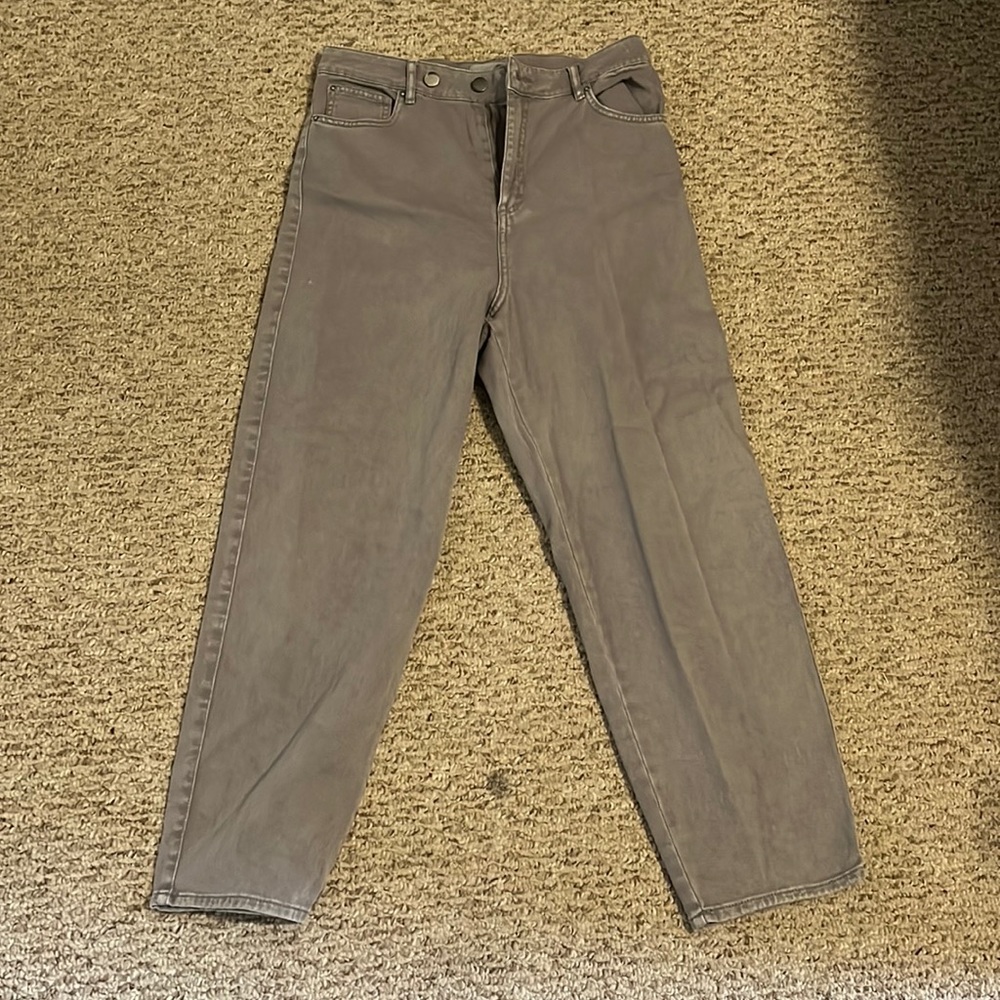 Grey high waisted, slight flare out jean